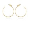 Goldtone Cubic Zirconia Open Hoop Earrings