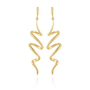 Goldtone Spiral Corkscrew Earrings