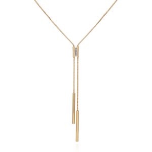 Goldtone Crystal Stone Long Y-Necklace