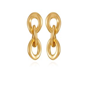 Goldtone Interlocked Link Drop Earrings