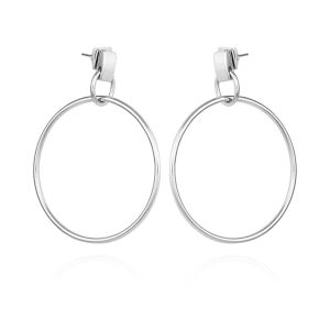 Silvertone Hoop Drop Earrings