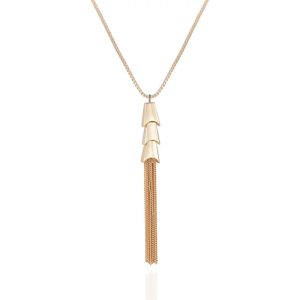Goldtone Long Tassel Chain Necklace